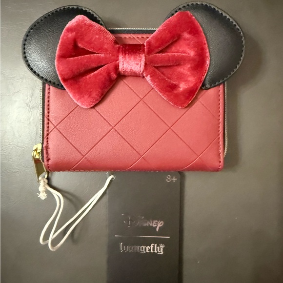Loungefly Accessories - Disney Loungefly Minnie Mouse Wallet with velvet Bow